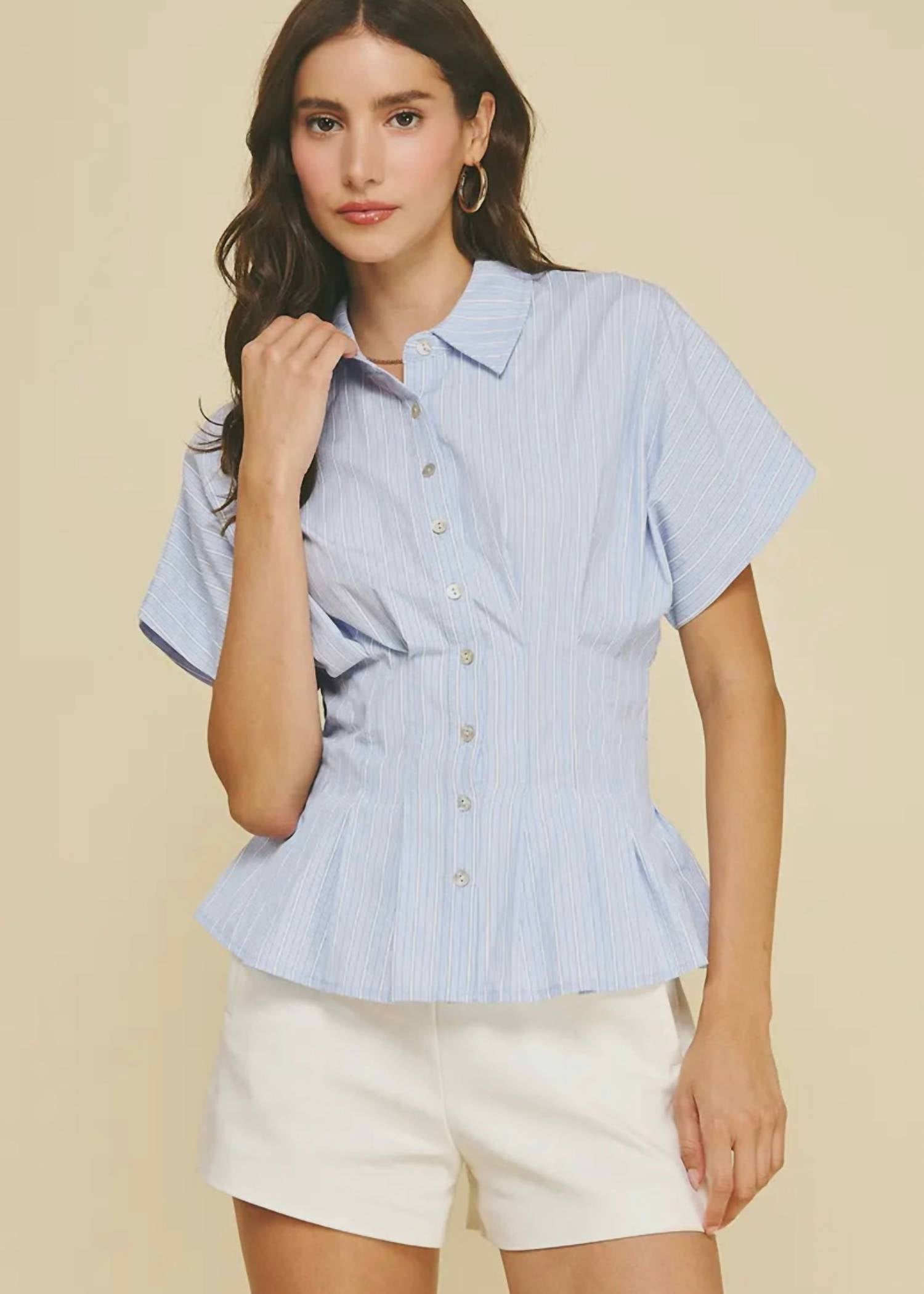 Pinch - Sarah Stripe Button Down Top