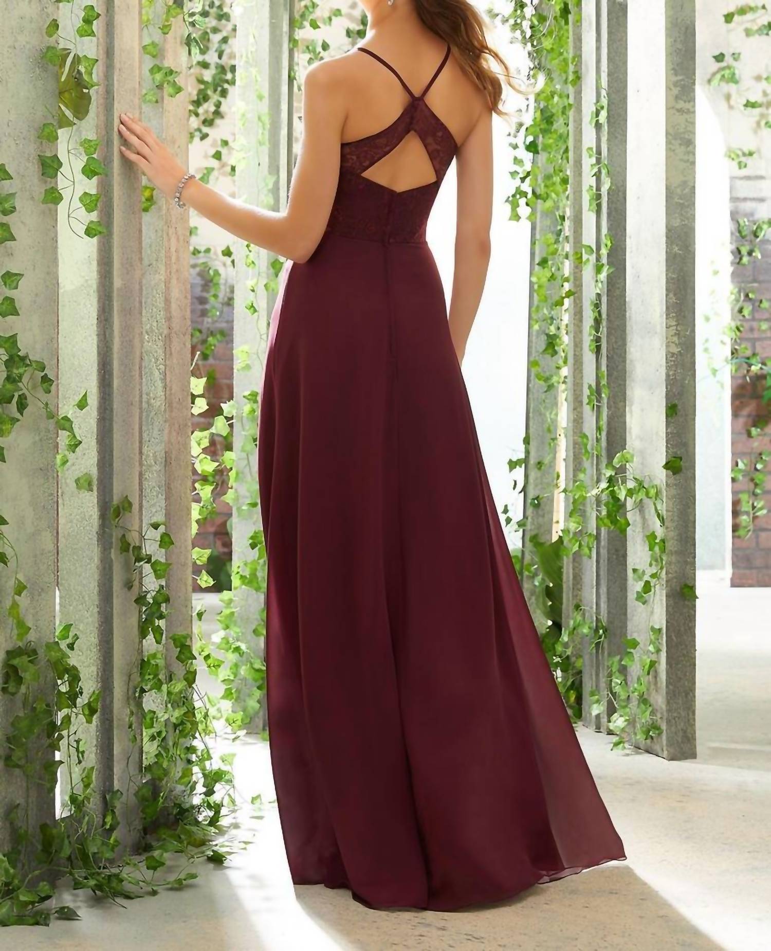 Morilee - Lace Bodice Sexy Chiffon Bridesmaid Dress