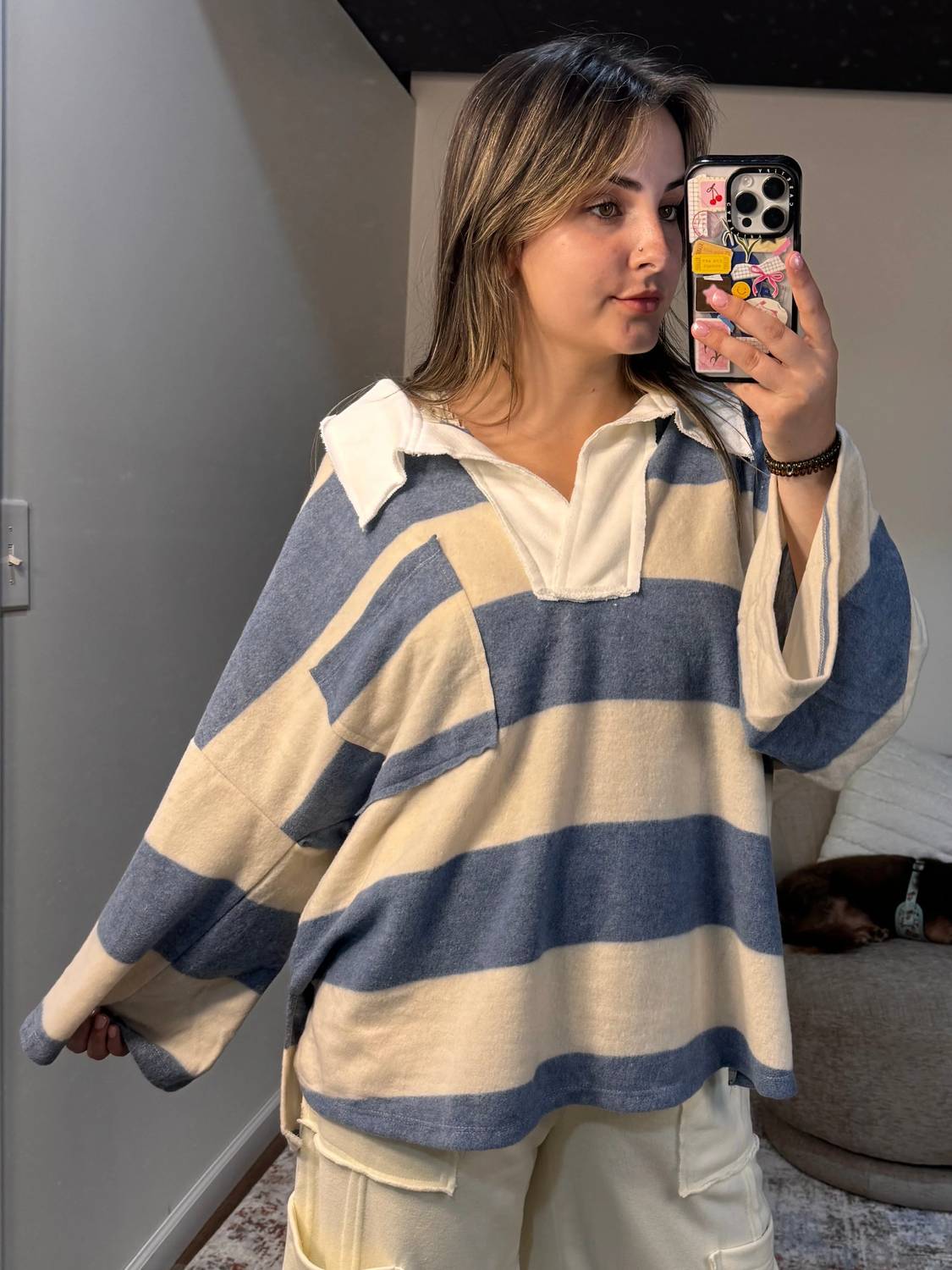 Bucketlist - Sienna Soft Brushed Striped Collared Top