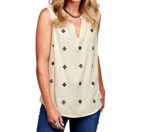 Stetson - Western V-neck Sleeveless Blouse