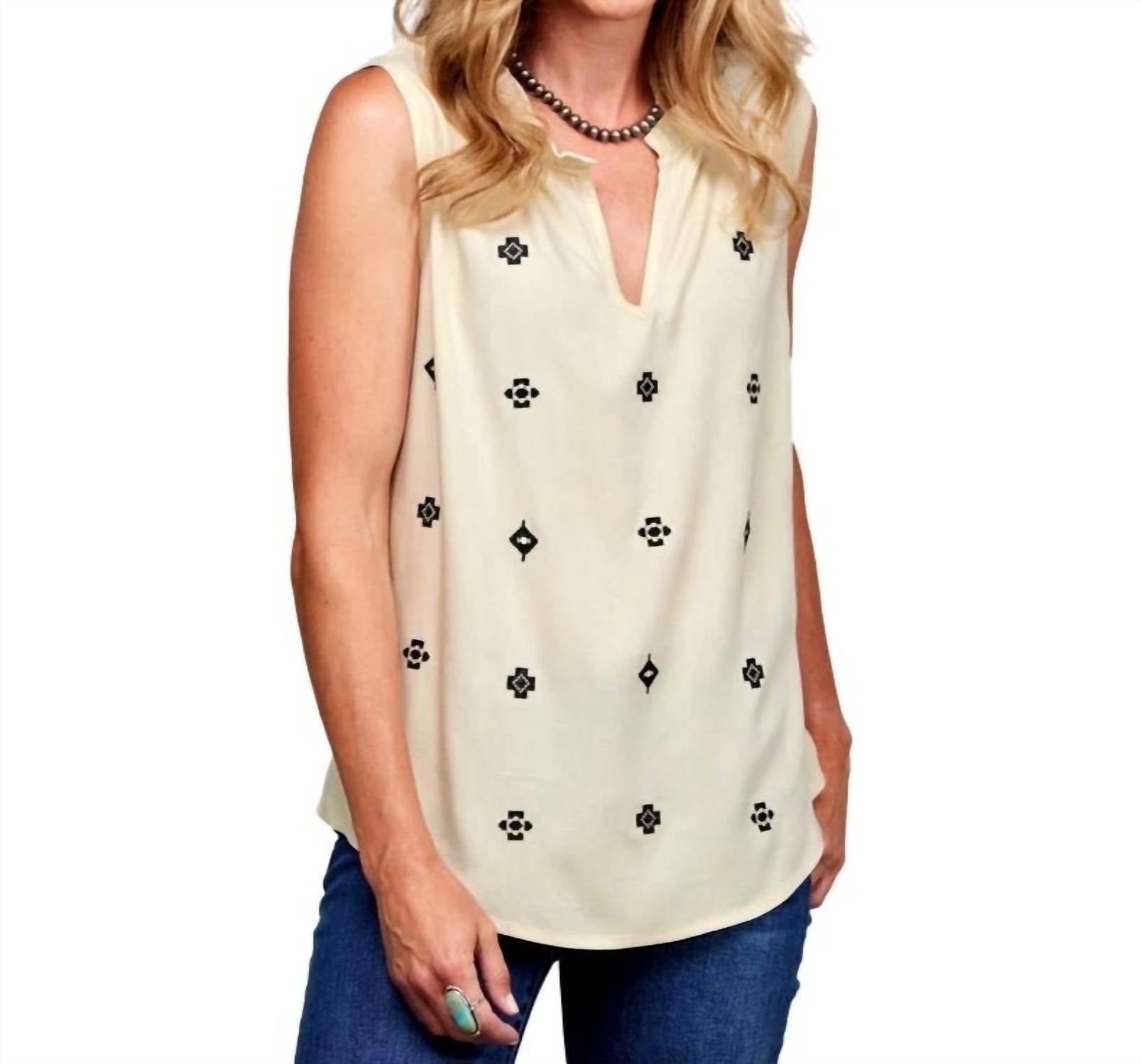 Stetson - Western V-neck Sleeveless Blouse