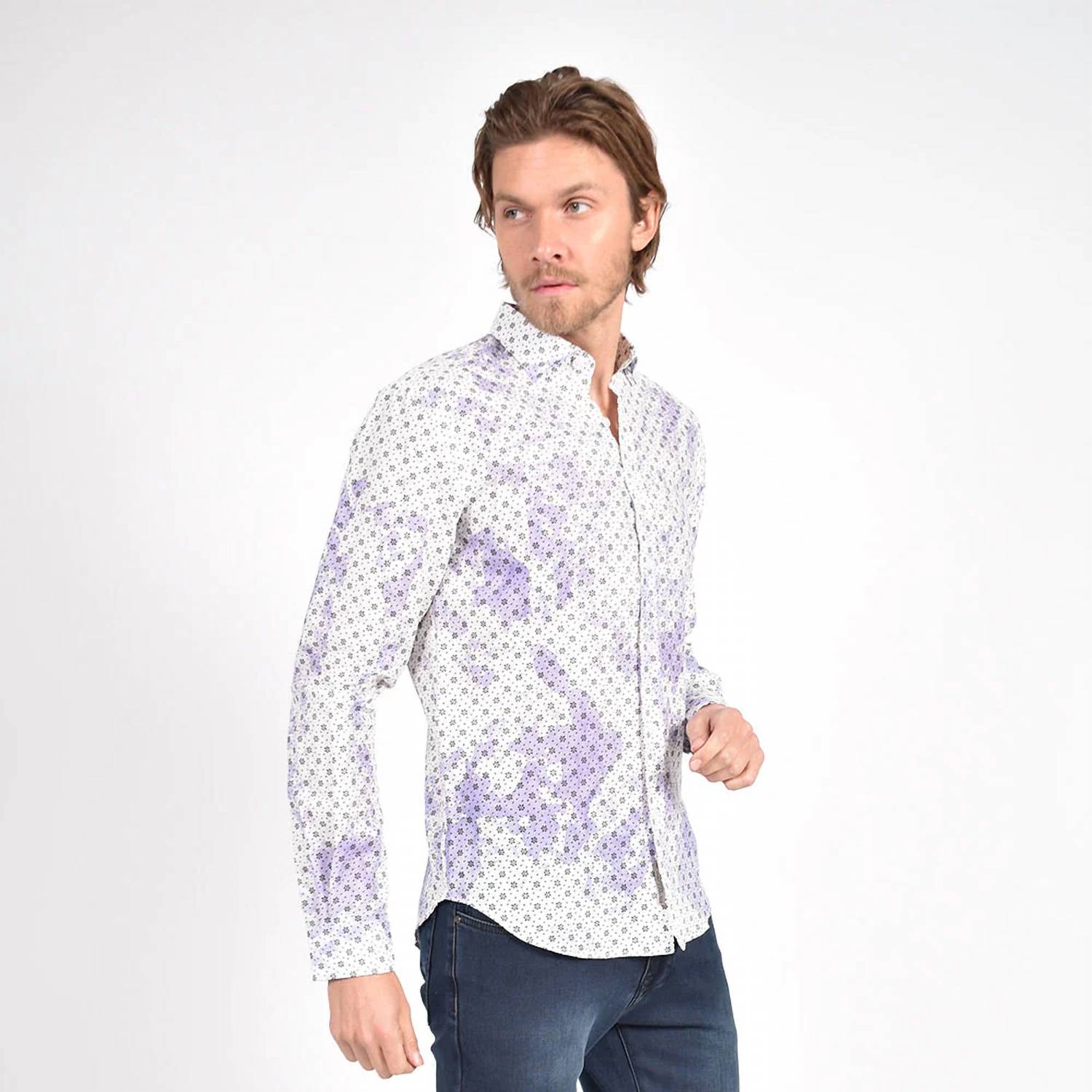 Eight X - Floral Print Linen Shirt