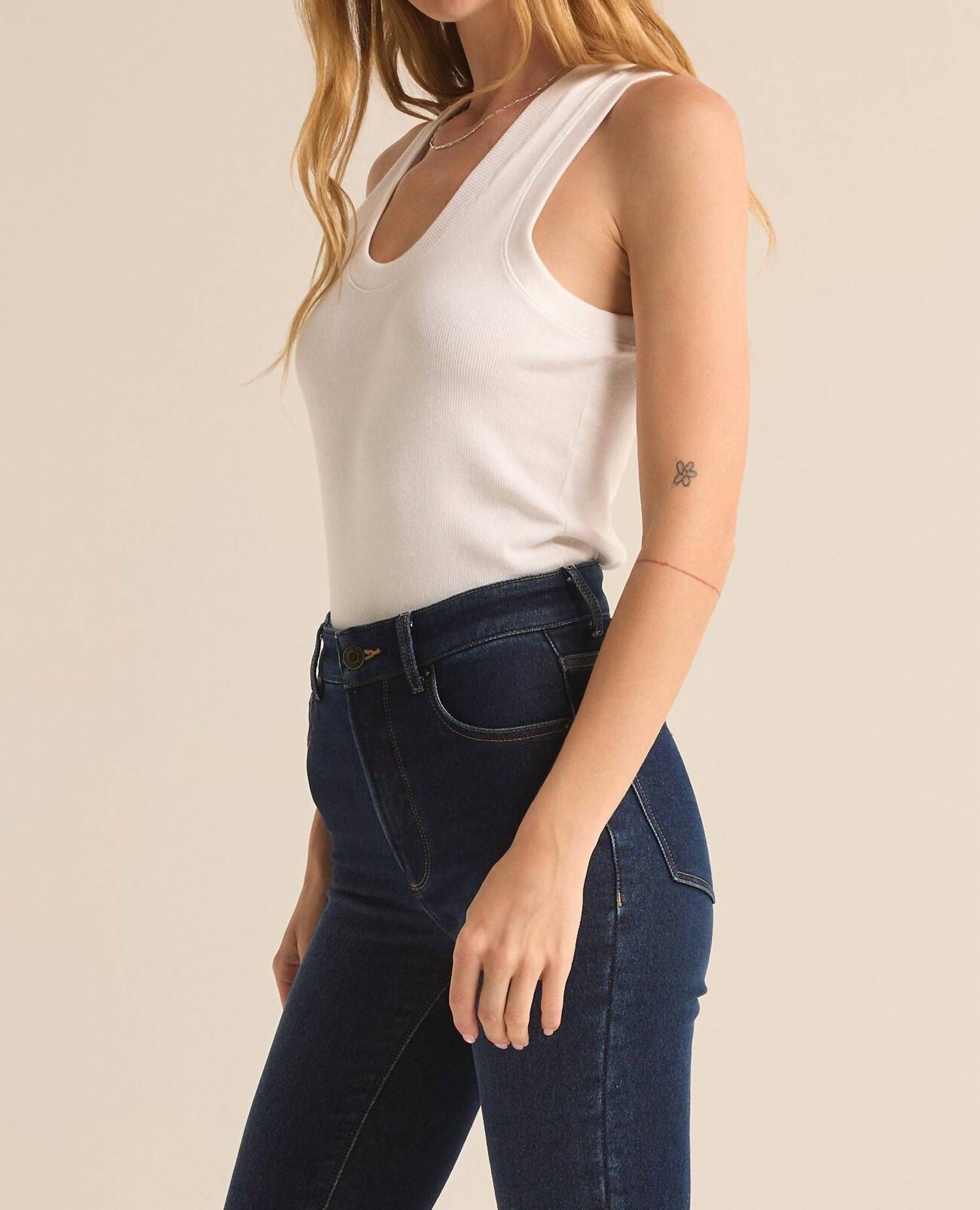 Z Supply Sirena Rib Tank Top in white - women's tank top - view 5