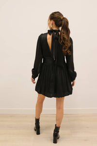 B.Right - Astra Bow Neck Bubble Hem Mini Dress