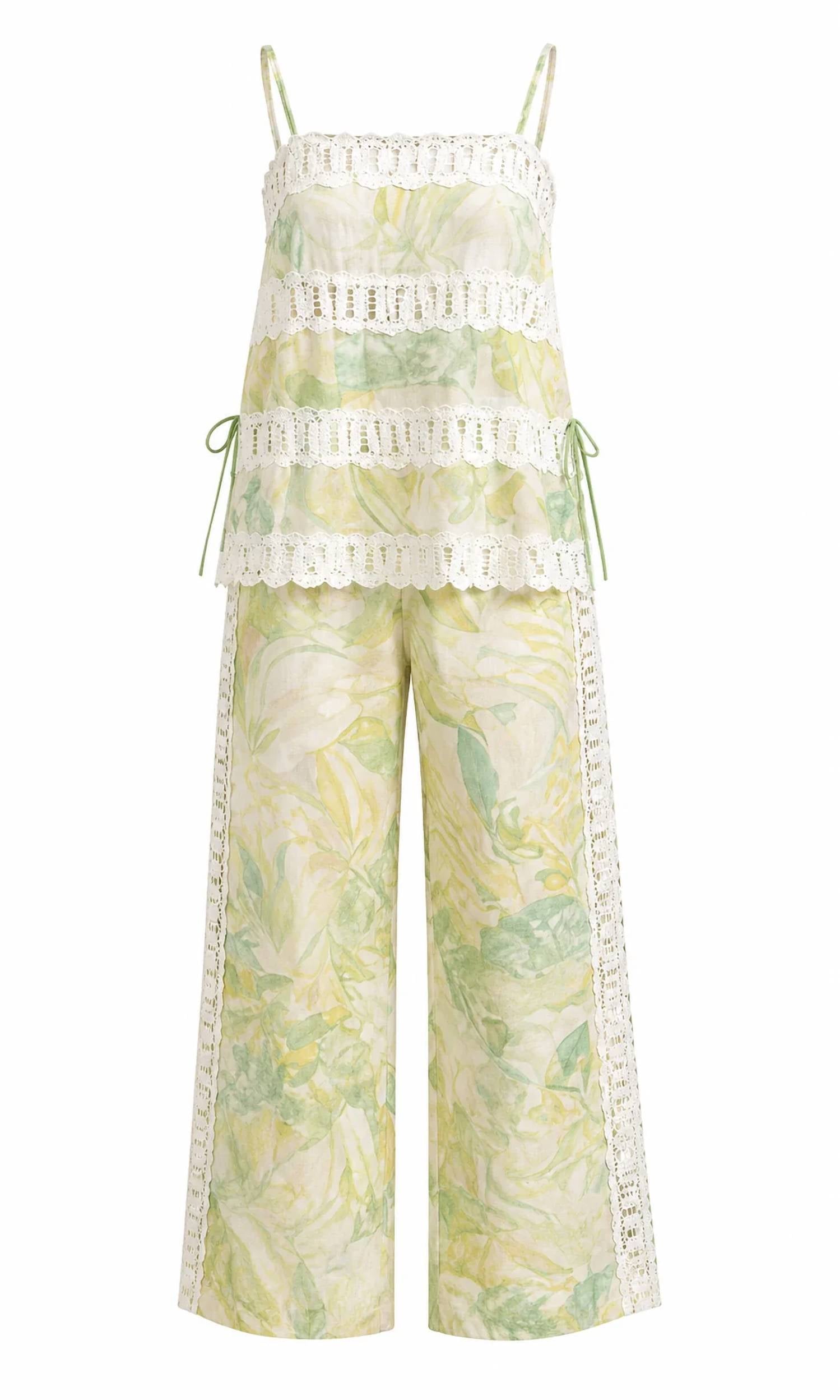Sundayup - Tropical Lace Two-Piece Set