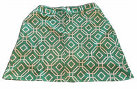 Top It Off Women's Graphic Design Front Zipper Pockets Skort in green white - women's shorts