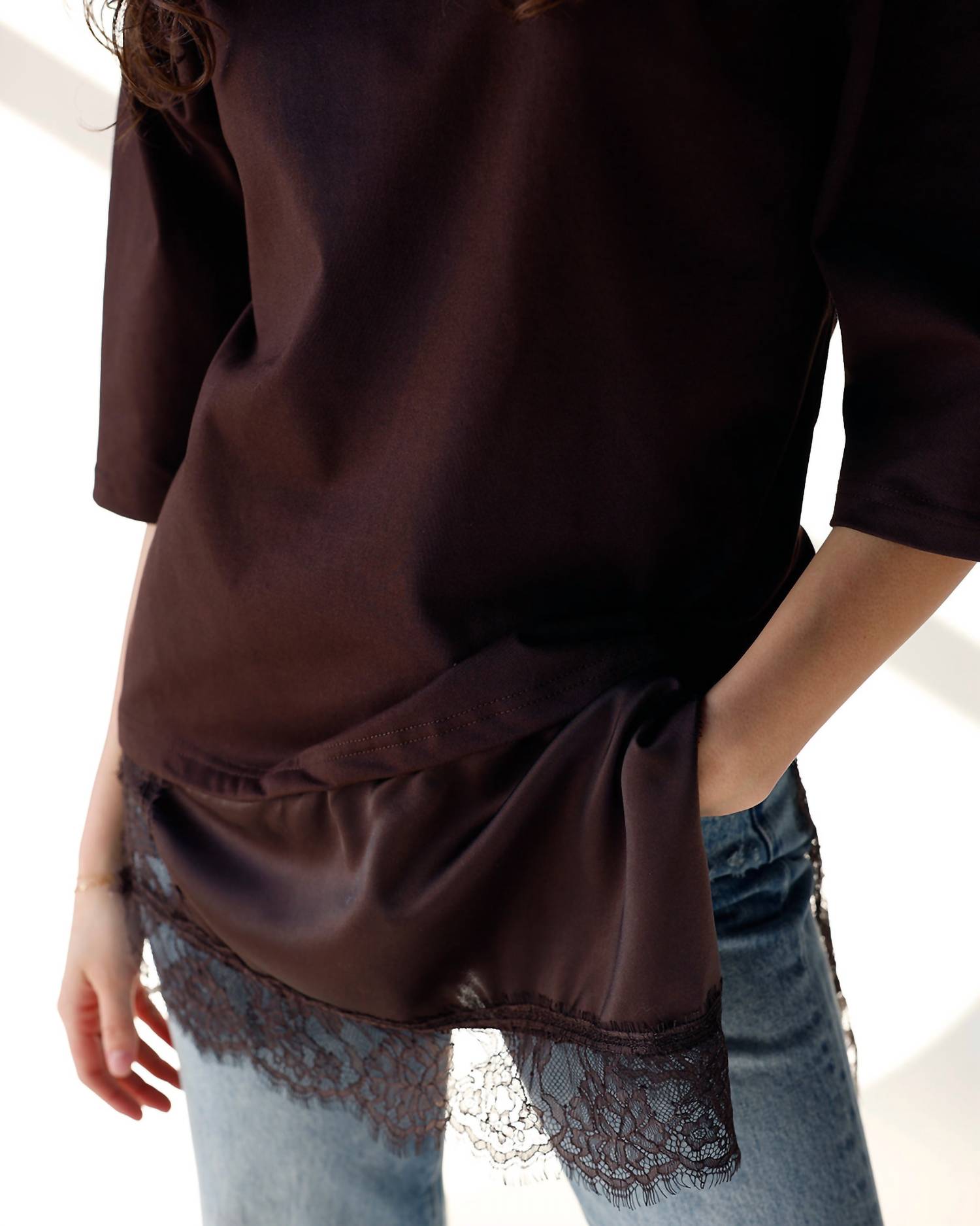 Sundayup - Asymmetric Lace Tee