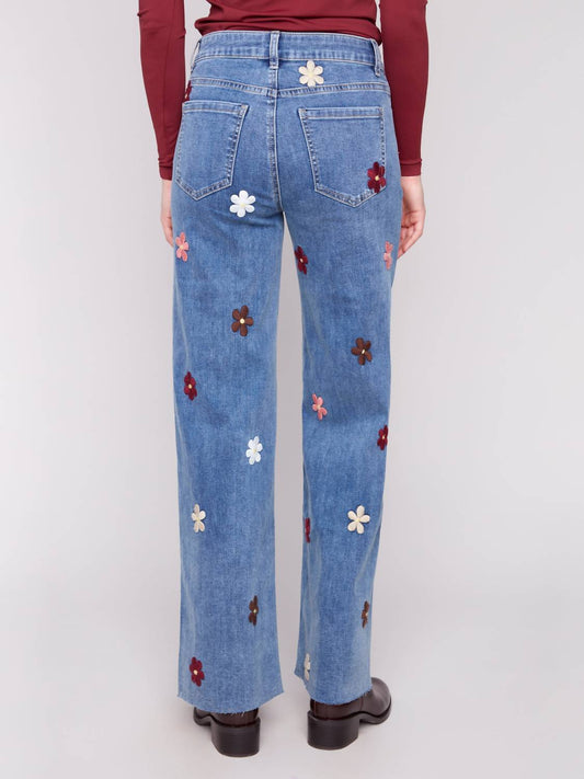 Charlie B - Flower Patch Stretch Wide Leg Pants