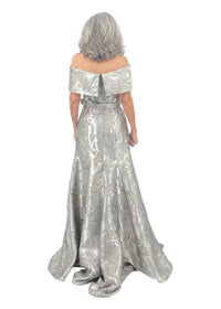 FRASCARA Off The Shoulder Dress in silver - women's dress - alternate view