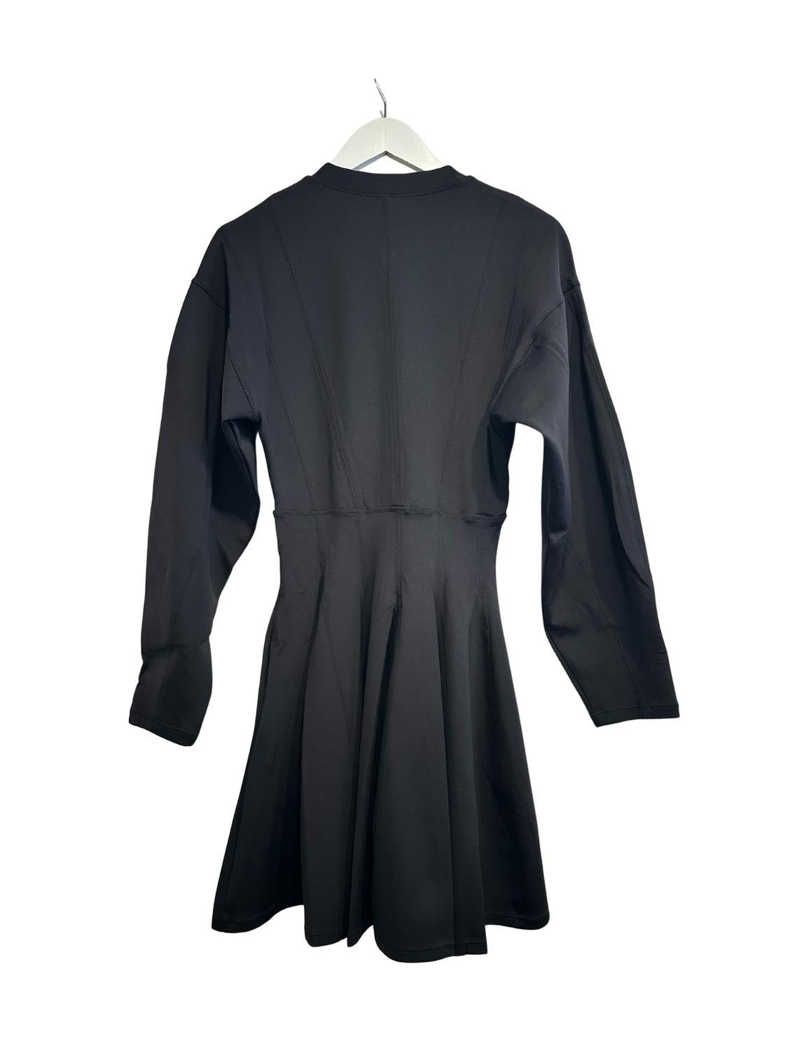 Ulla Johnson Ansel Zip Front Mini Dress in noir - women's dress - detail view