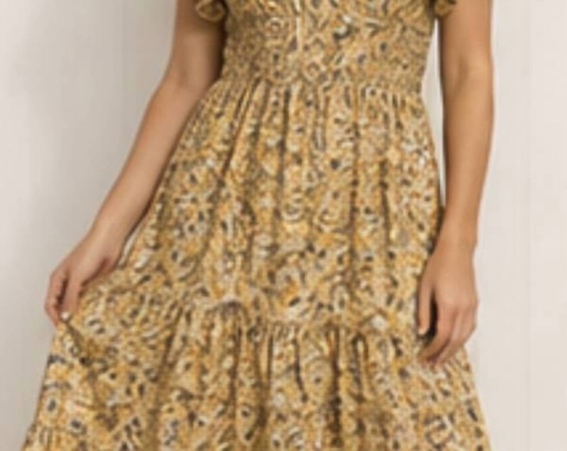 Keren Hart - Ruffle Sleeve Midi Dress