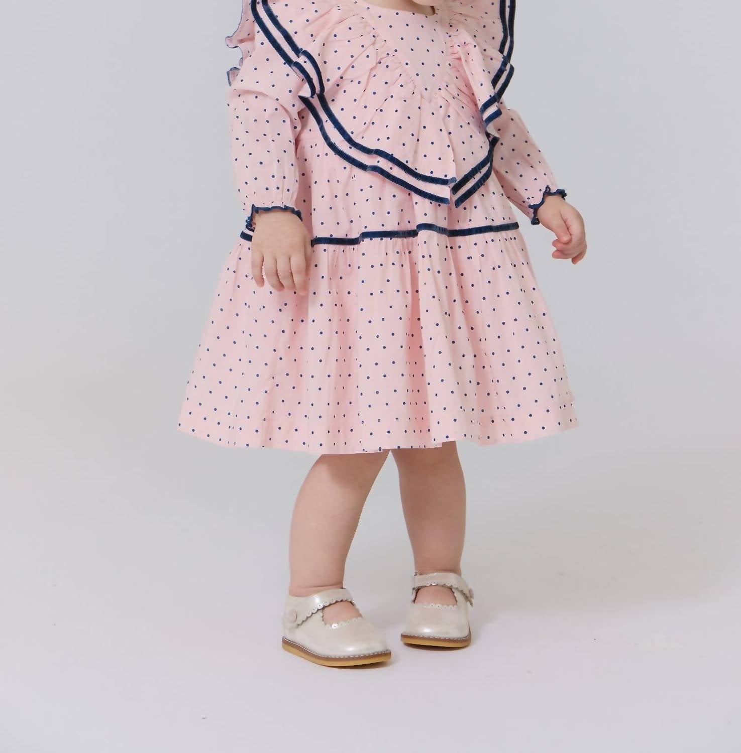 PINK CHICKEN Raphaela Dress in strawberry cream polka dot - kids' dress