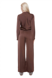 I Love Tyler Madison - Fiona Solid Satin Wide-leg Full-length Pant