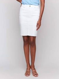 Charlie B - Stretch Frayed Hem Skort