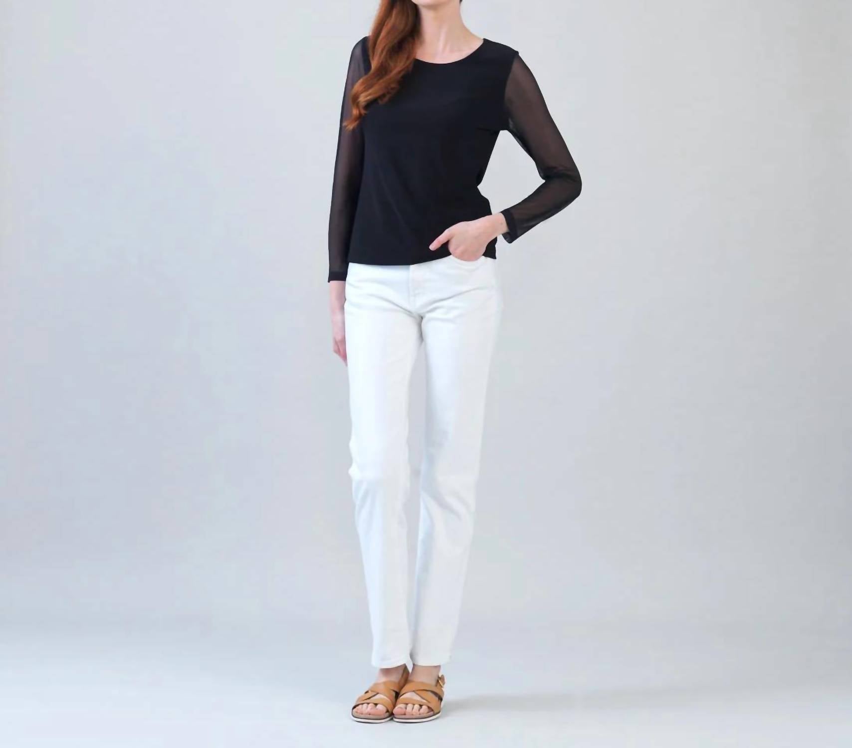Clara Sun Woo - Long Mesh Sleeve Top