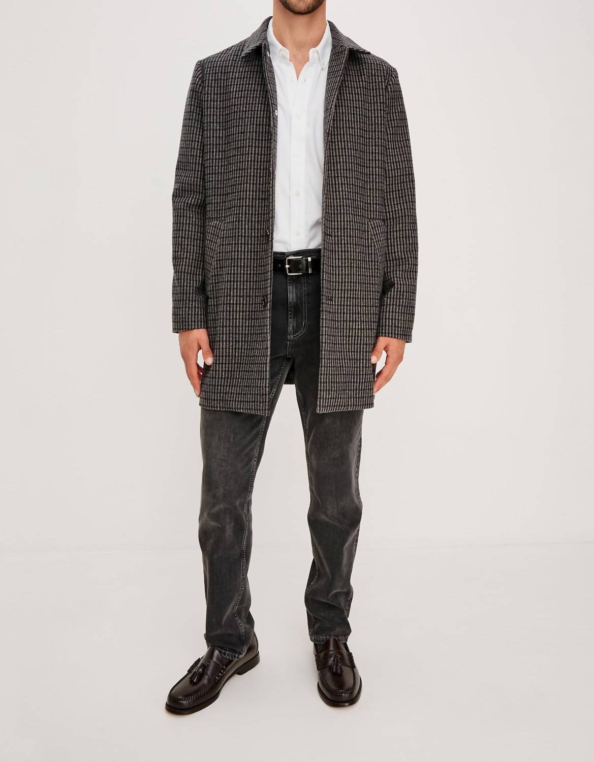 Rails Men's Hockney Coat in grey check plaid - men's jacket - view 4