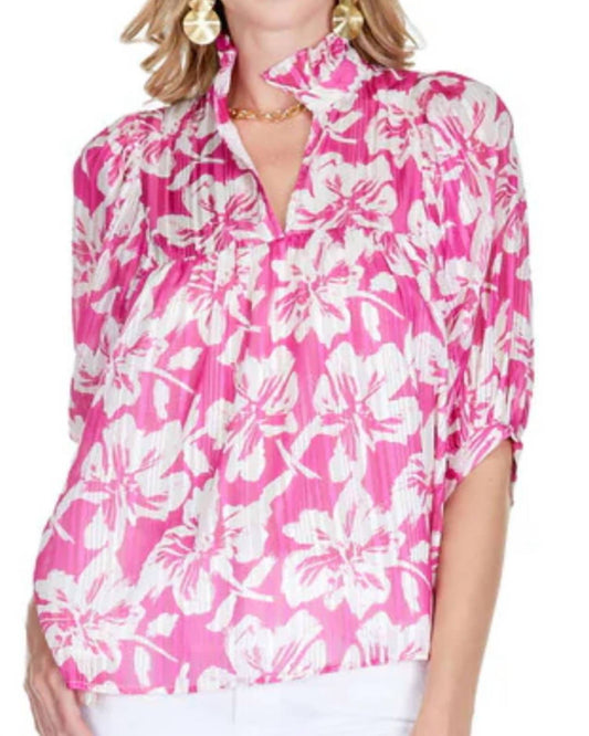 Jade - High Neck Puff Sleeve Top