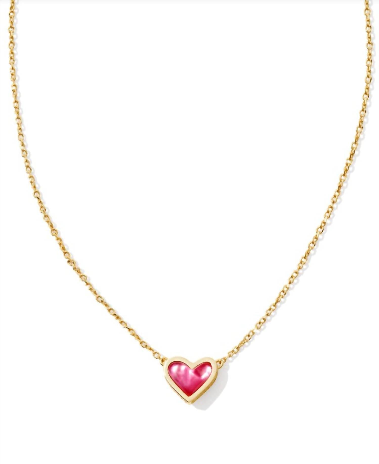 Kendra Scott Women's Framed Ari Heart Short Pendant Necklace in gold azalea illusion - women's jewelry