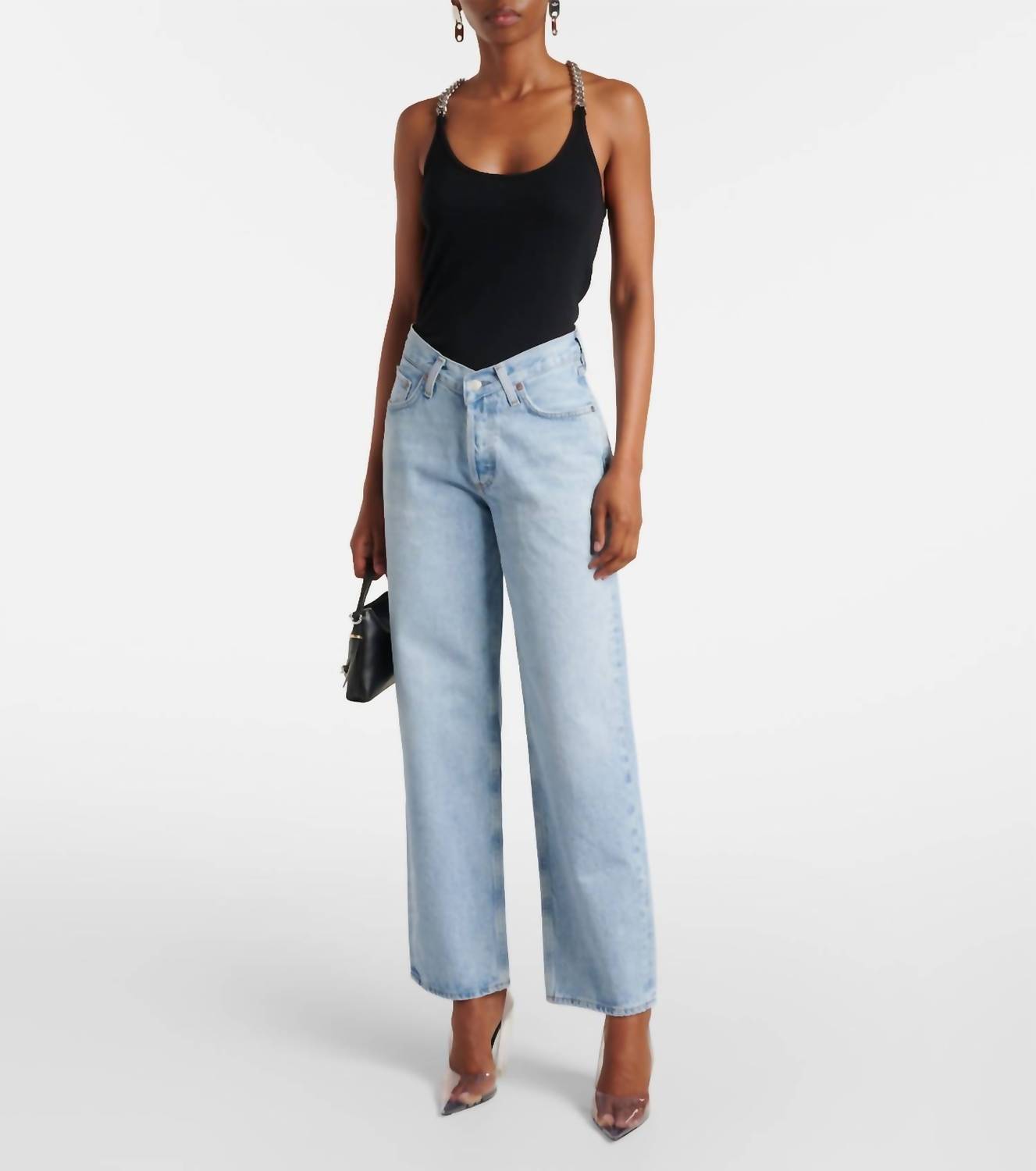 AGOLDE Women's V Waist Baggy High Rise Jeans in prevail - women's jeans