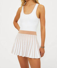 Beach Riot Solange Pleated Knit Dress in almond - women's dress