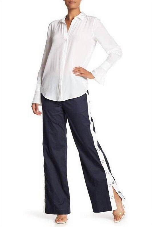 Equipment - Arwen High Rise Cotton w Snaps Wide Leg Pants