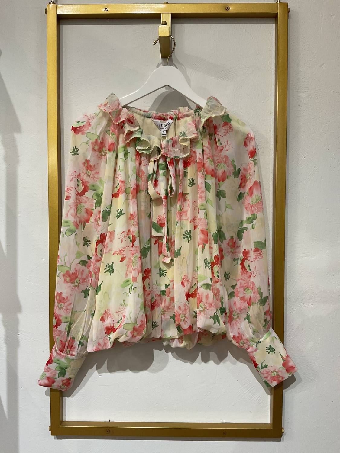 Strut & Bolt - Women's Floral Print Picot Top