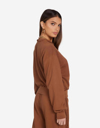 Michael Lauren - Walton Distressed Crewneck Pullover Top