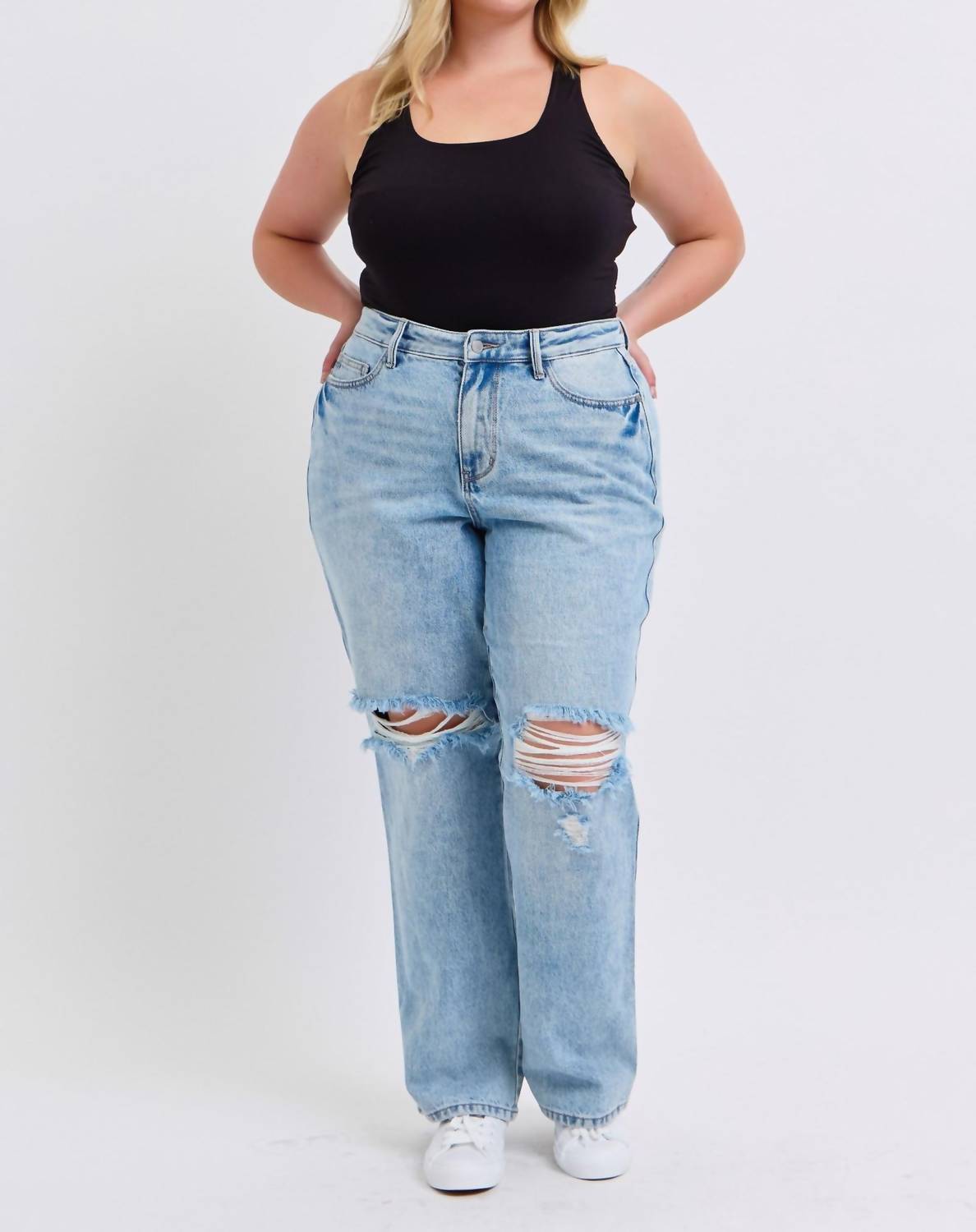 Judy Blue - High Waist Destroyed 90's Straight Jeans