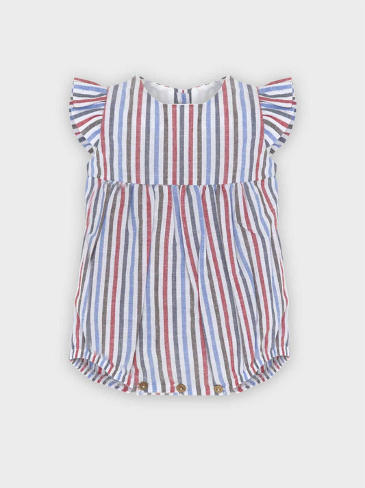 Minhon - Girls' Striped Romper