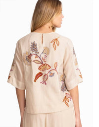 Johnny Was - mixed media dolman blouse