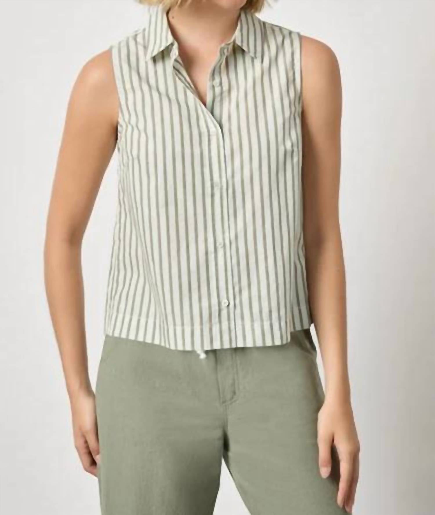 Lilla P - Cotton Yarn-Dyed Poplin Sleeveless Shirt