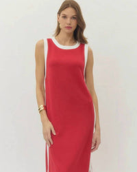 entro Freedom Midi Dress in red - women's dress - alternate view