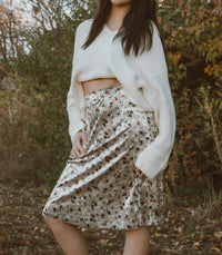 Mikarose Vintage Garden Velvet Midi Skirt in floral - women's skirt - view 4