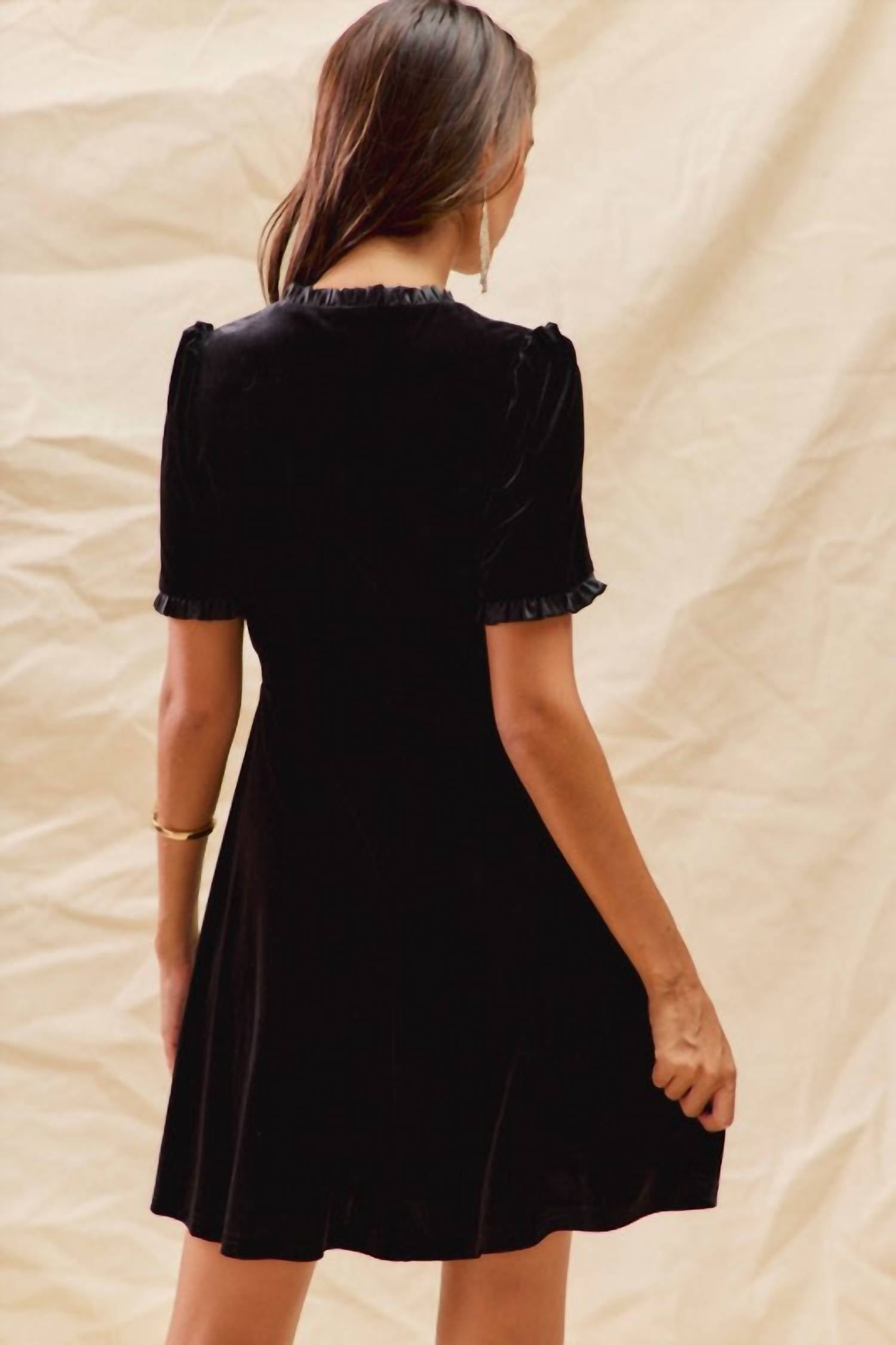So Me - Velvet Ruffle Mini Dress