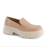 Andrea Women's Leather Platform Loafer in pink - women's flats