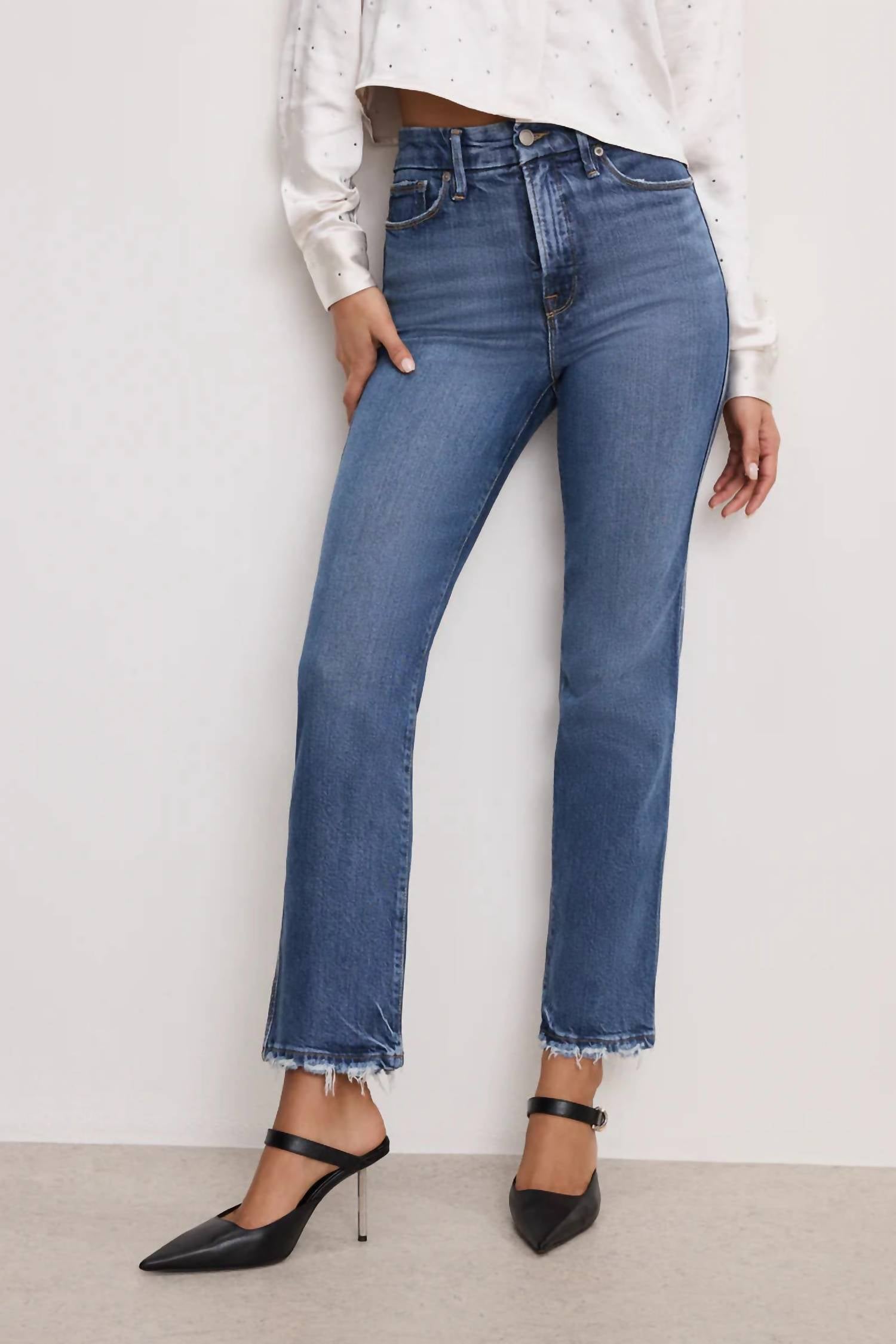 Good American - Soft-tech Good Curve Straight Jeans