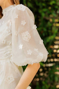 Endless Blu. - Floral Embellished Sheer Mini Dress
