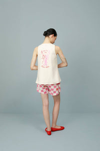 Project Adamo Love-ster Vest in ivory - women's jacket - detail view