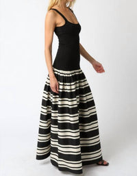 Olivaceous - Elina Stripe Maxi Dress