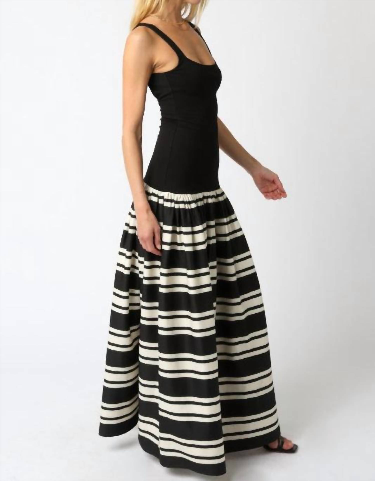 Olivaceous - Elina Stripe Maxi Dress