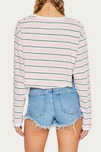 STRIPED RAGLAN SLEEVE T-SHIRT