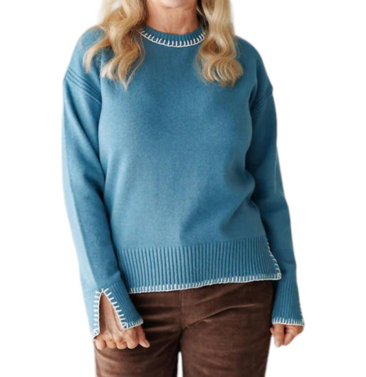 Charlie B - Blanket Stitch Crew Neck Sweater