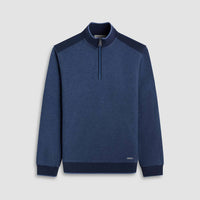 Bugatchi Uomo - Diagonal Stripe Melange Quarter Zip Sweatshirt