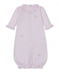 Kissy Kissy - Girl's Lemon Blossoms Hand Embroidered Stripe Convertible Gown