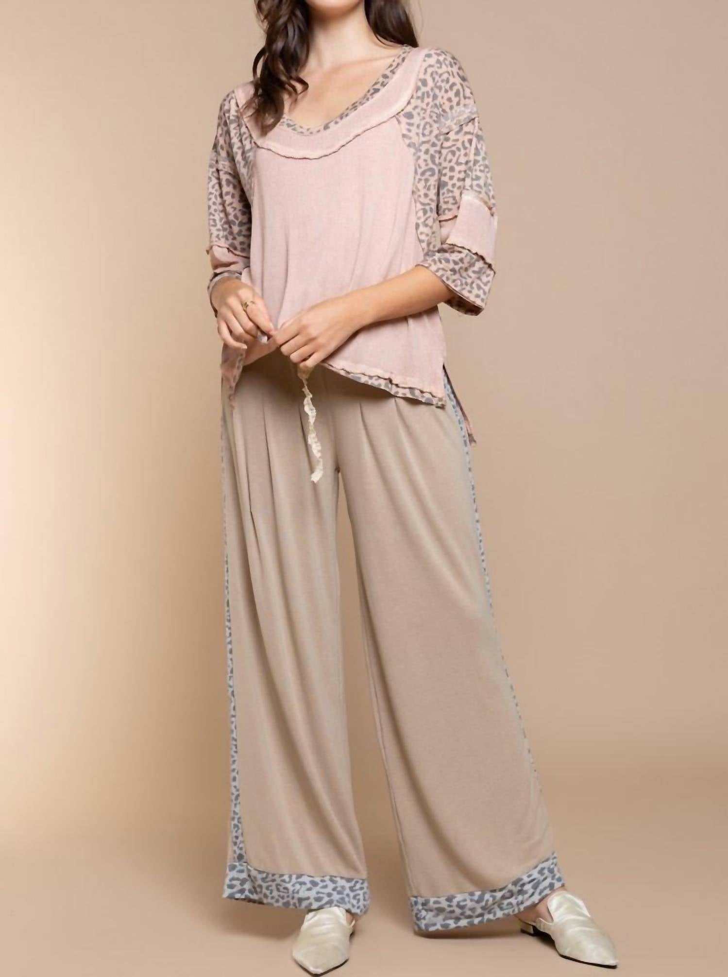 POL Fearless Perfect Knit Top in mauve - women's sweater - alternate view