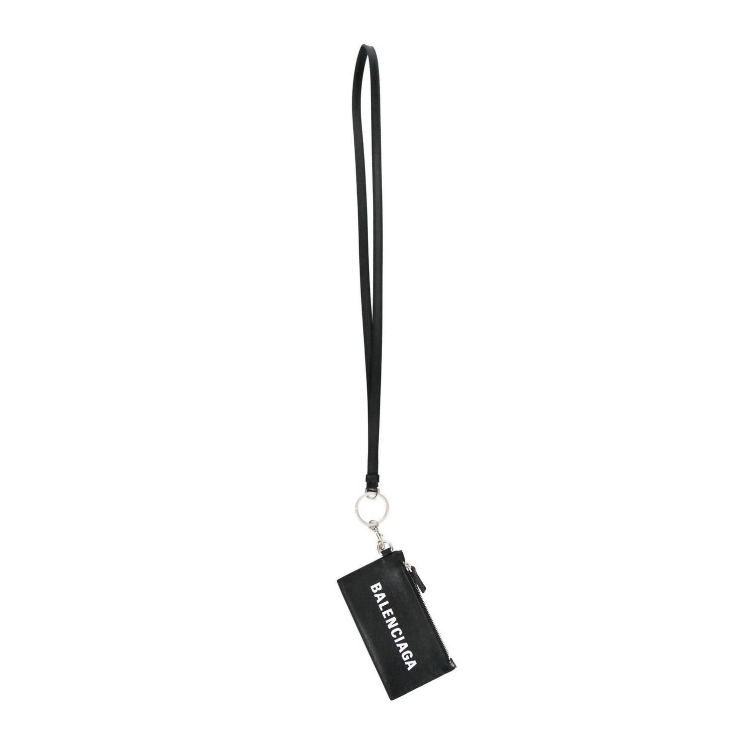 Balenciaga - Women's Grain Leather Neck Lanyard Card Holder Wallet
