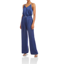 Fifteen Twenty Carys Satin Cami in deep blue - women's shirt - alternate view