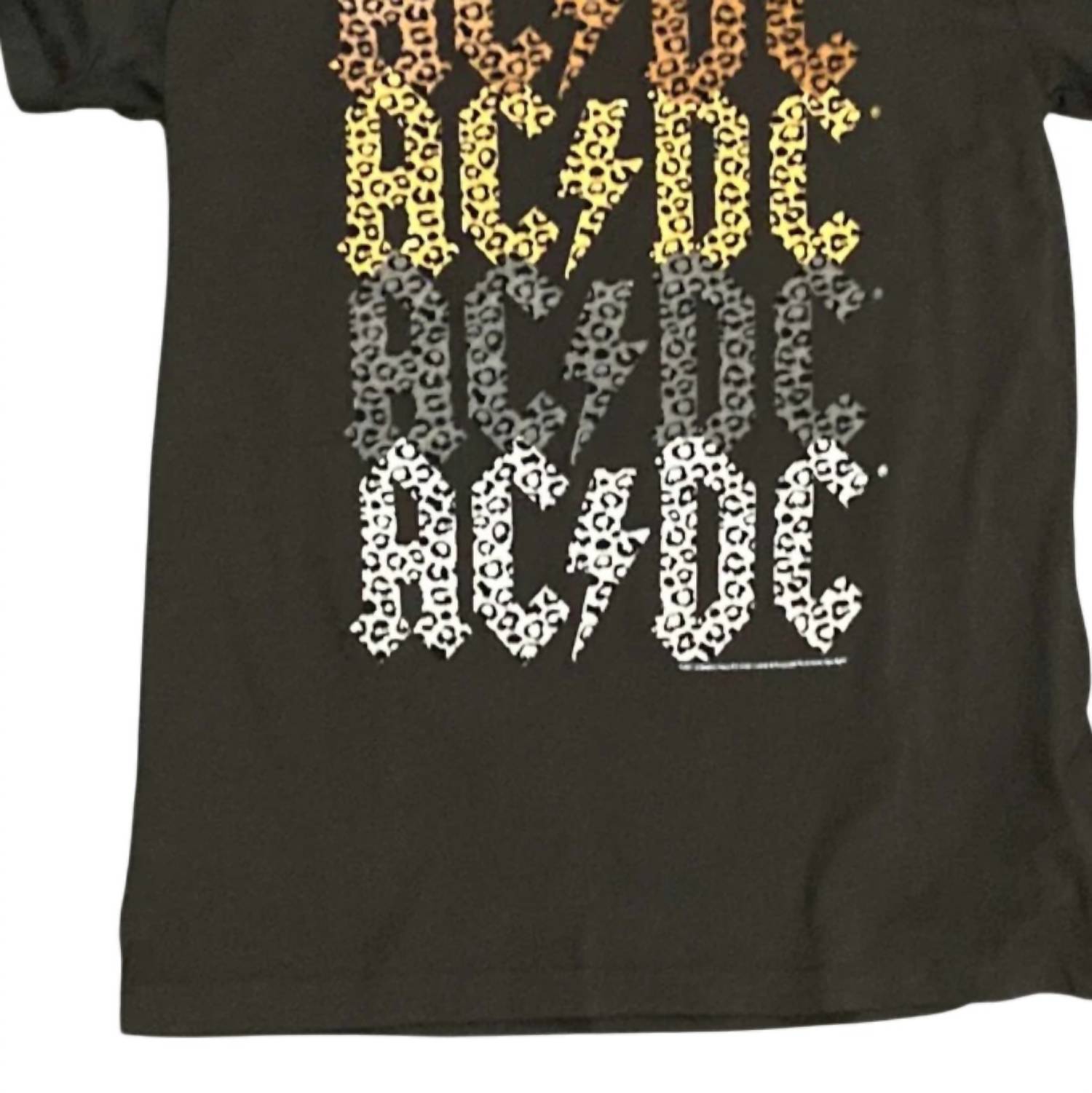 Chaser - Women's Flocked Animal Print Ac/dc Graphic Tee