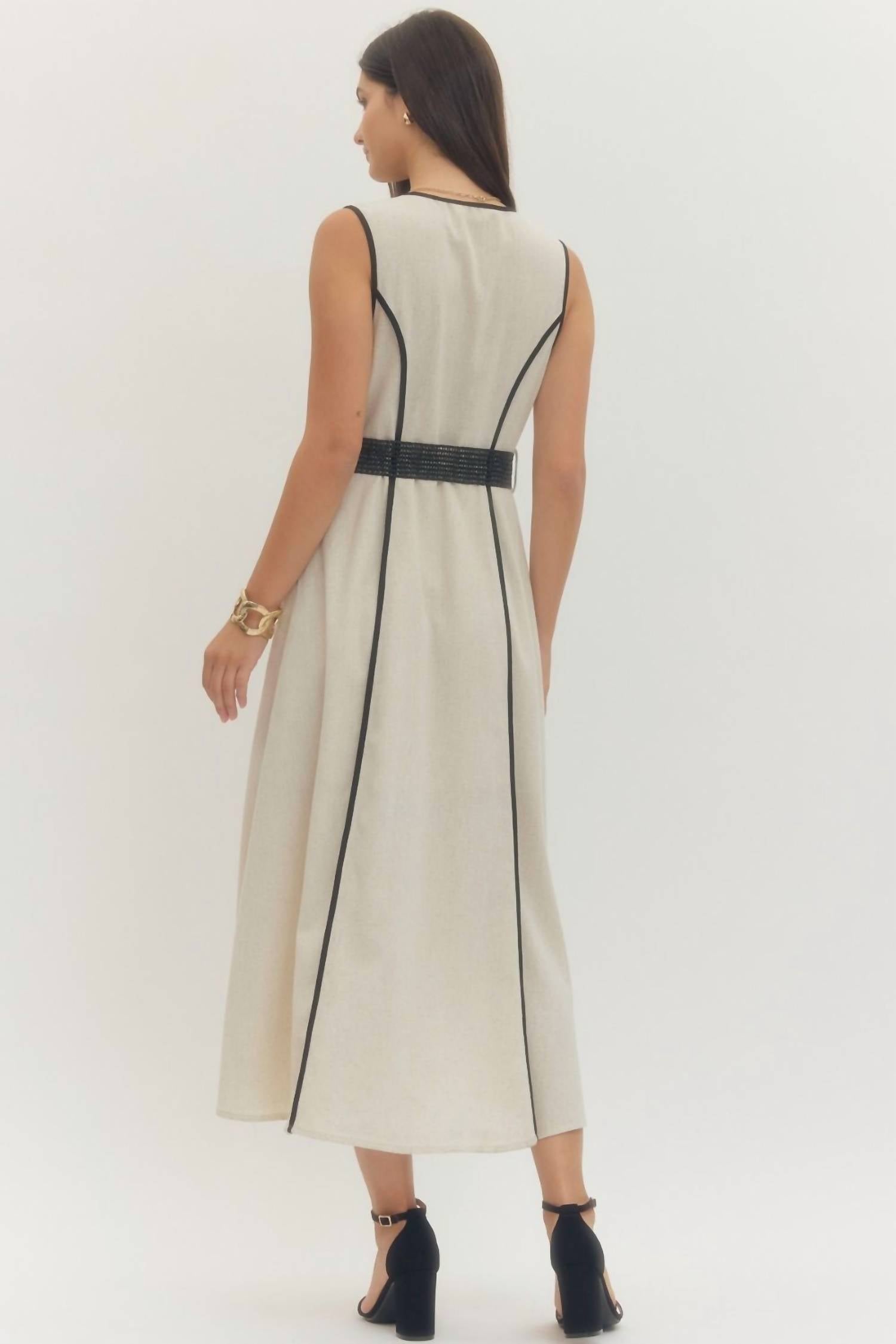 Entro - Belted Midi Dress