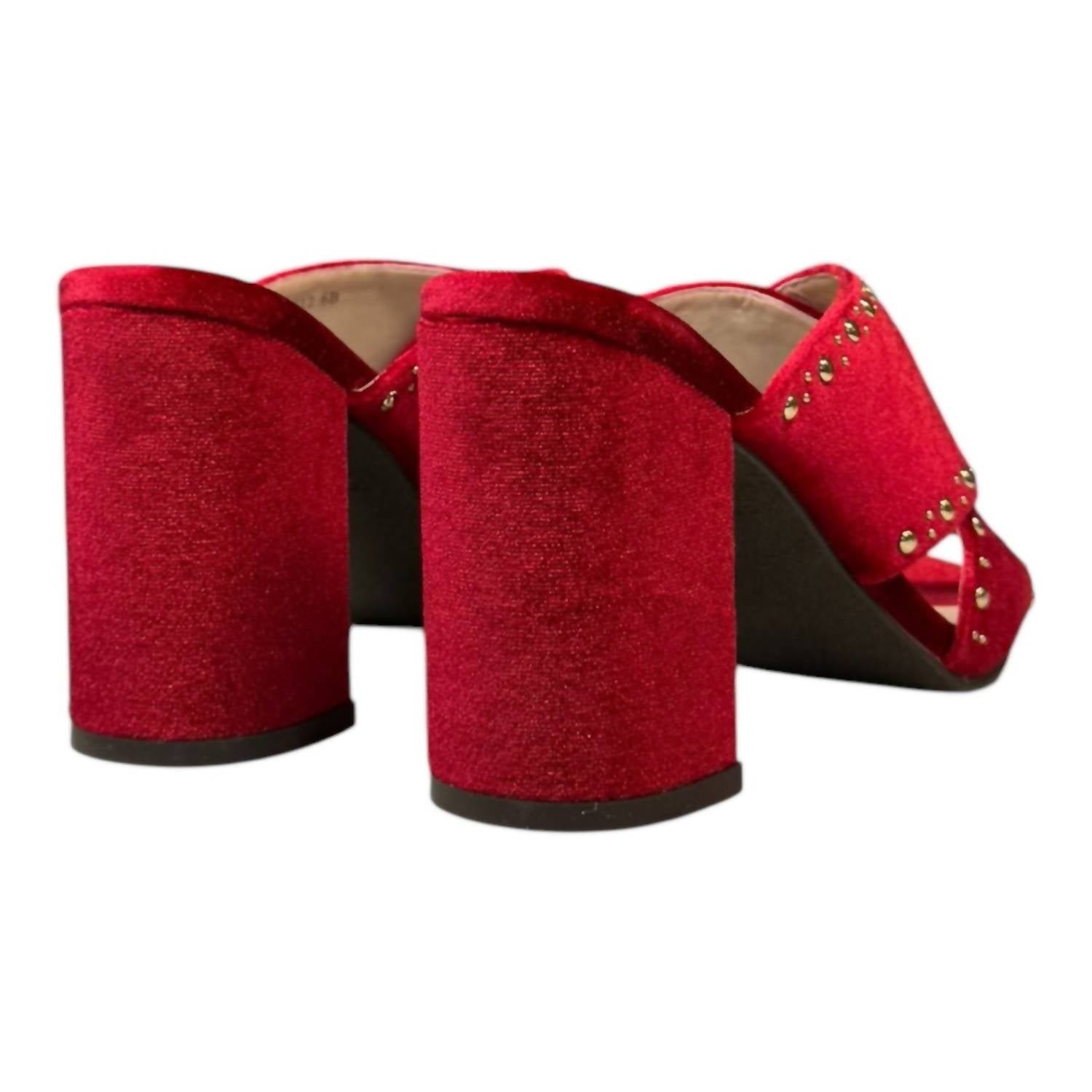 COLE HAAN Women's Gabby Studded Slip-on Sandals in red velvet - women's sandal - view 4